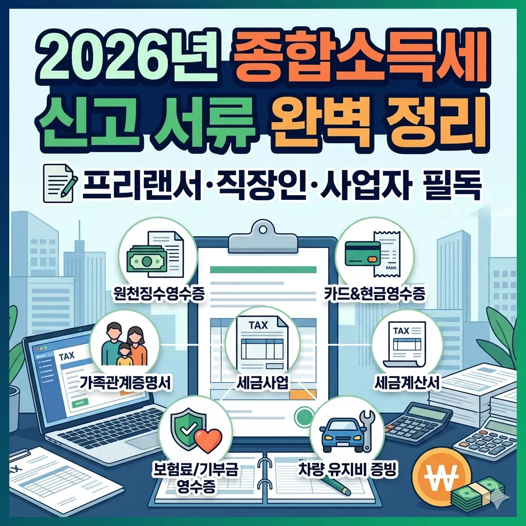 2026년 종합소득세 신고 서류 완벽 정리 (프리랜서·직장인·사업자 필독)