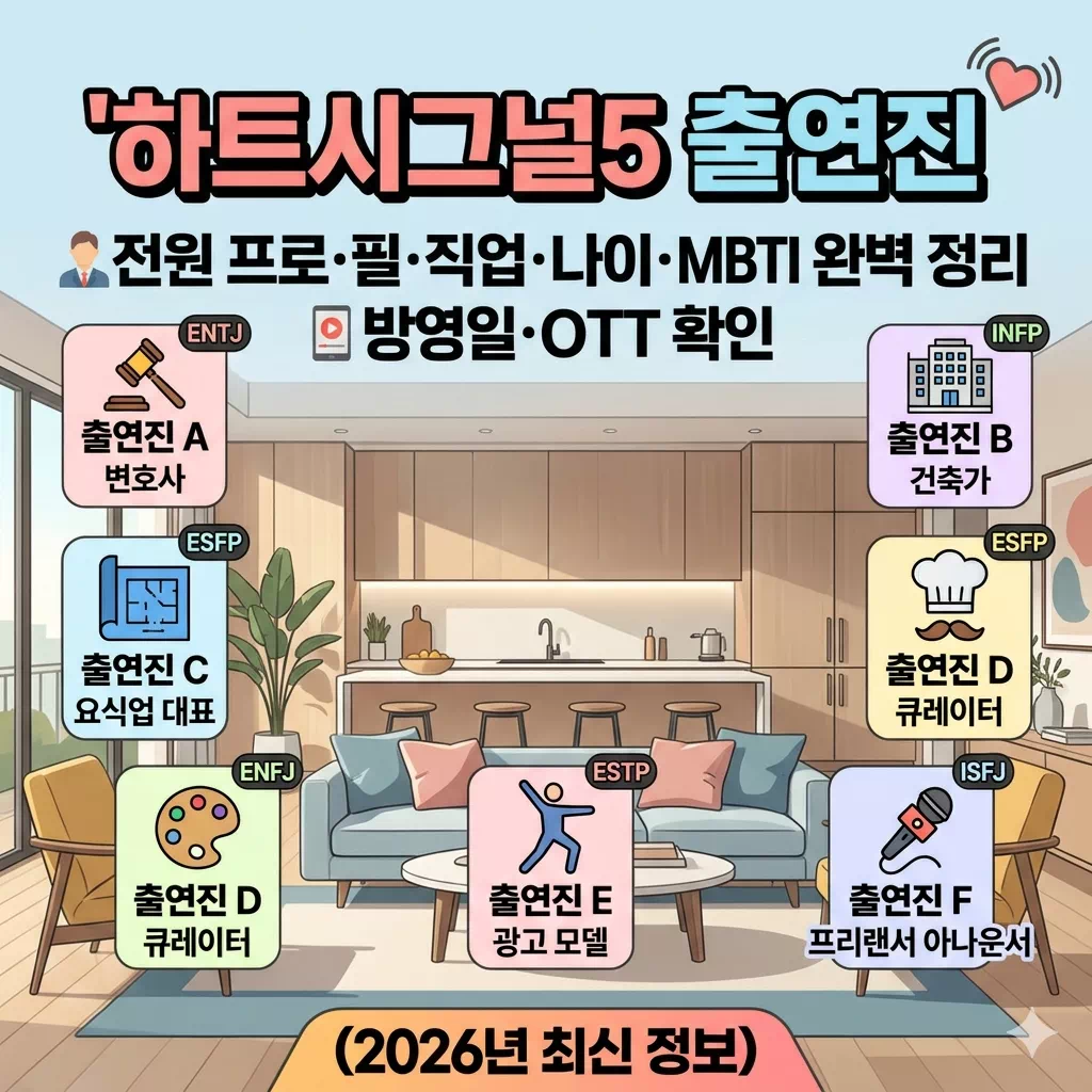 [하트시그널5 출연진] 전원 프로필·직업·나이·MBTI 완벽 정리: 방영일·OTT 확인