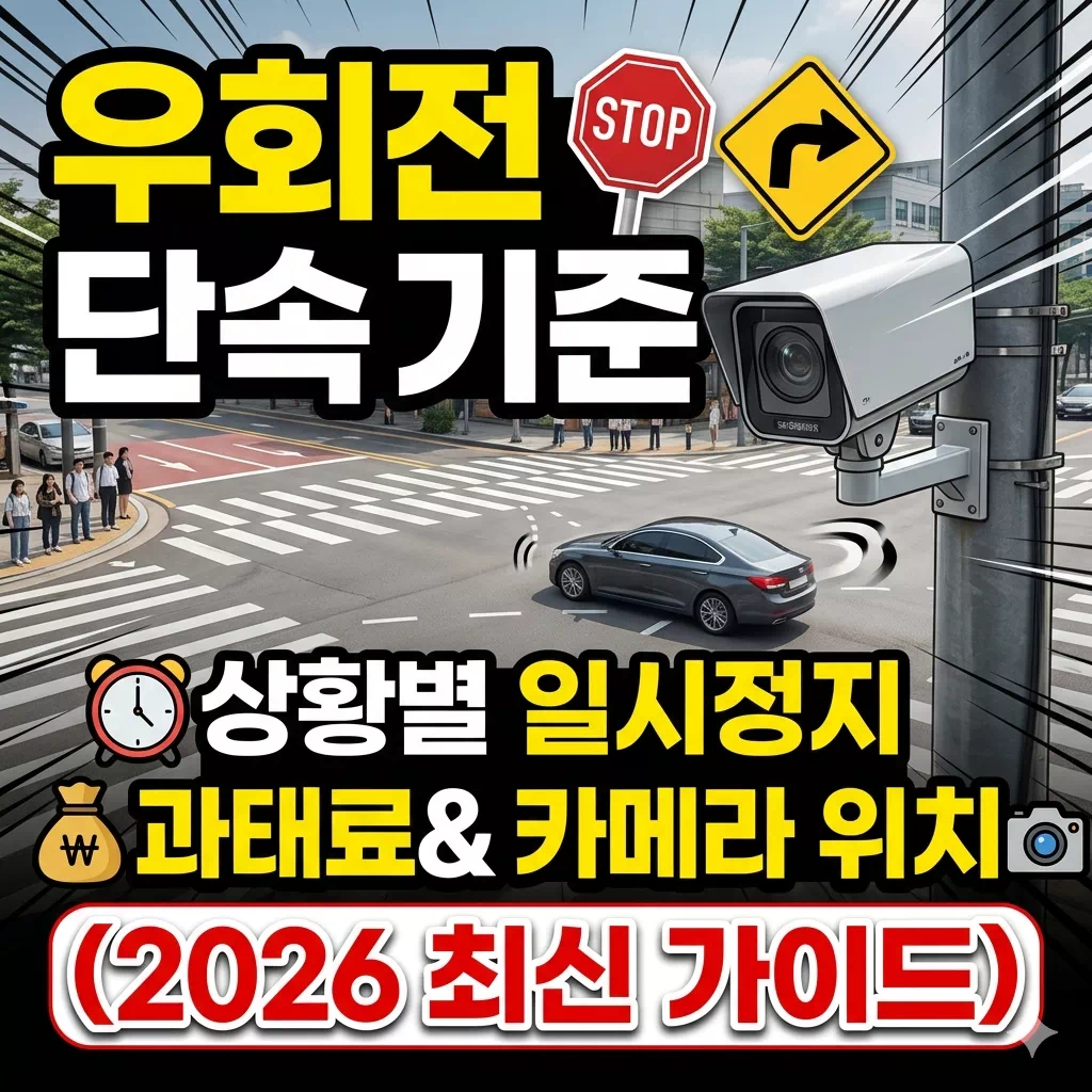우회전 단속 기준 : 상황별 일시정지 방법·과태료·카메라 위치 확인법 (2026년)