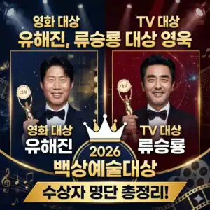 유해진과 류승룡 대상 수상 모습.