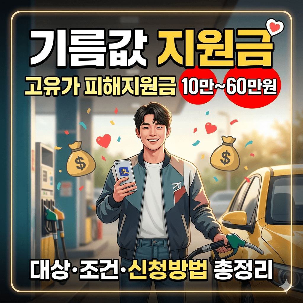 기름값 지원금 대상과 신청 방법 안내 이미지입니다.