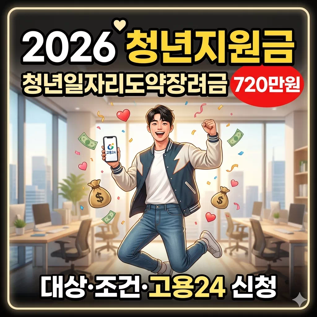 2026 청년지원금 총정리: 청년일자리도약장려금 720만원 대상·조건·고용24 신청방법