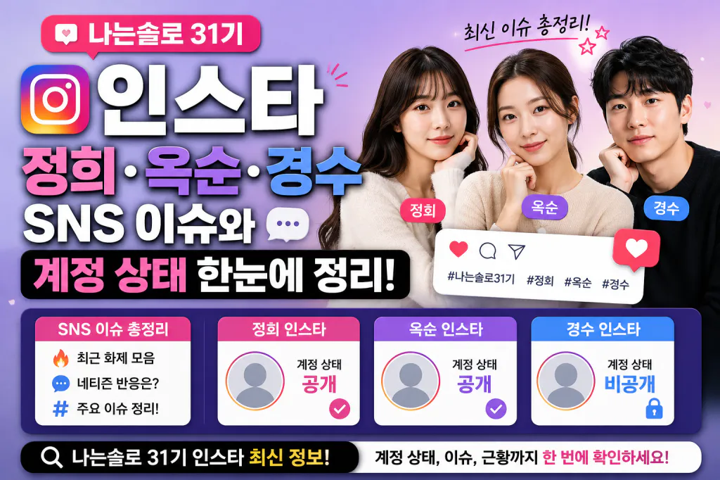 나는솔로31기 인스타 : 정희·옥순·경수 SNS 이슈와 계정 상태 한눈에 정리