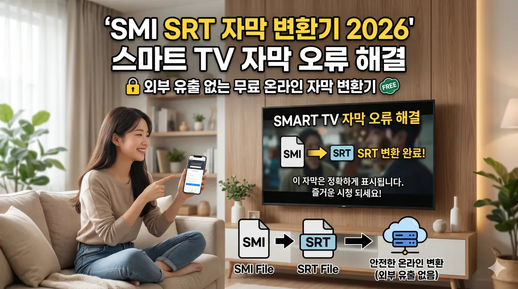 SMI SRT 자막 변환기 2026로 스마트 TV 자막 오류 해결 : 외부 유출 없는 무료 온라인 자막 변환기